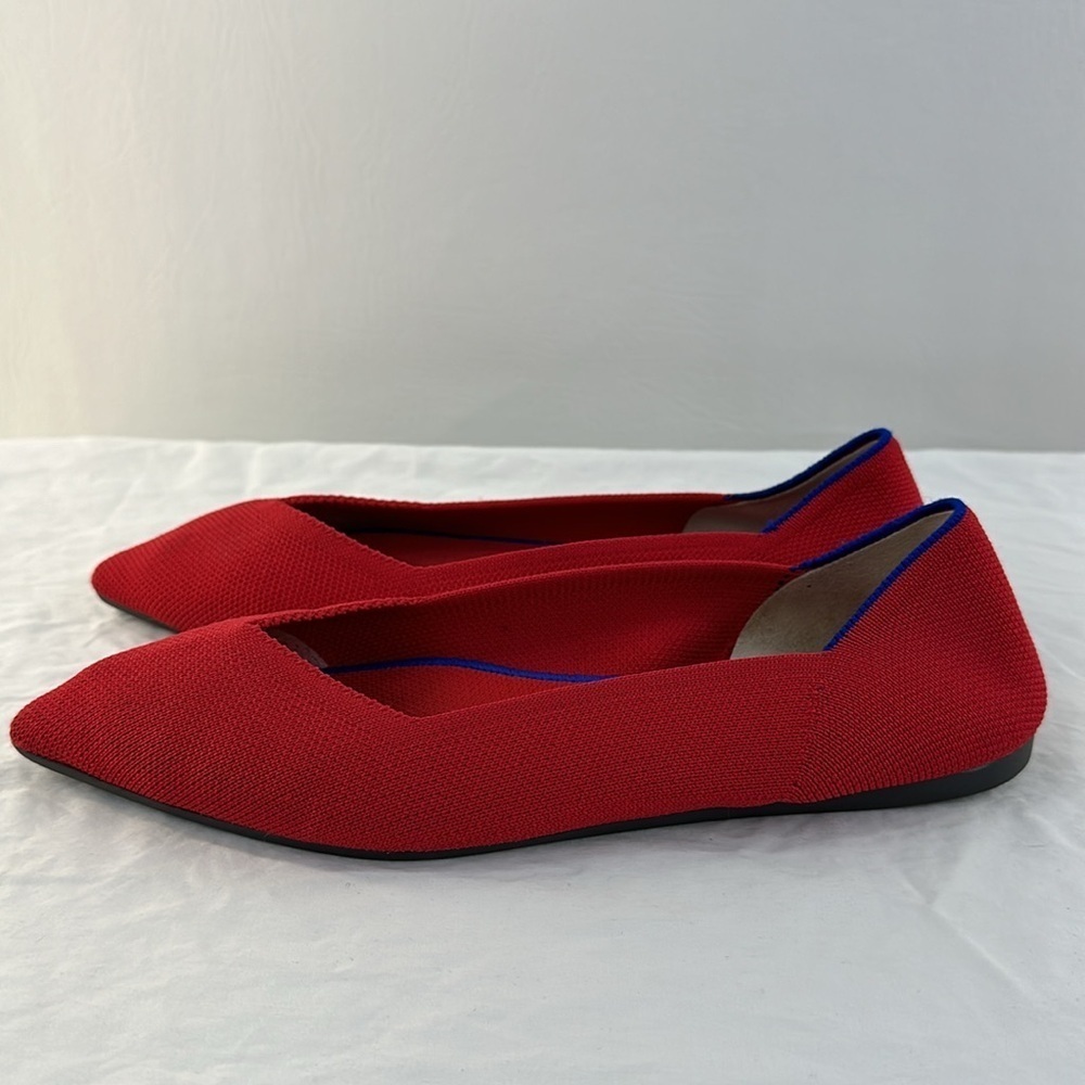 Rothy’s Pointed Toe Chili Red Slip On Shoes - Picture 5 of 8